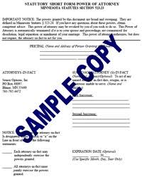 sample power of attorney