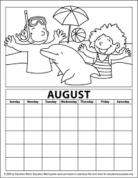 August Coloring Caldendar