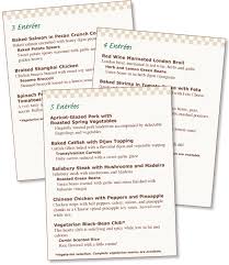 sample menus