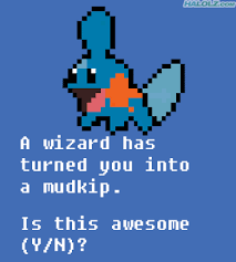 A wizard has turned you into a mudkip. Is this awesome? P