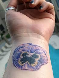 pansy flower tattoo