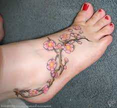 white cherry blossom tattoo