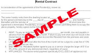 sample rental contract