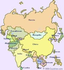 asia map countries