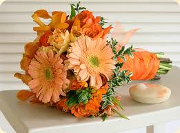 orange wedding bouquet