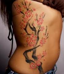 cherry blossom tattoo on side