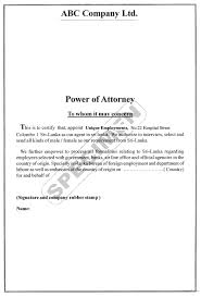 sample power of attorney