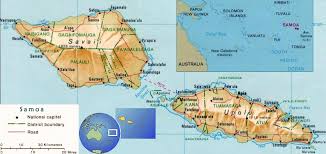 area of coastline, Samoa.