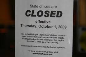 Government shutdown notice on