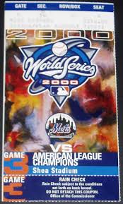 2000 World Series Tickets Stub