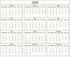 printable 2009 calendar