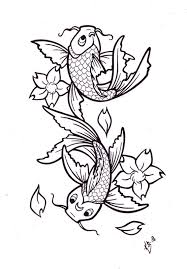 koi tattoo outline