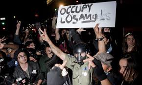 Occupy LA protesters, who were