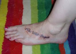 purple ribbon tattoo