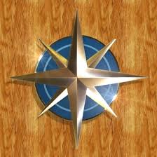 brass compass rose