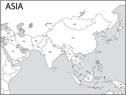 blank asia map