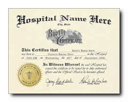 sample birth certificate