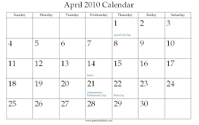 2010 printable calendars