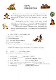 worksheet: thanksgiving