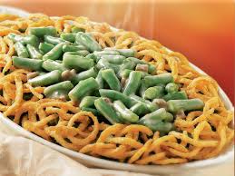 Eating green beans casserole