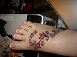 floral foot tattoos