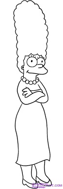 how to draw lisa simpson