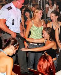 Hot party girls sucking the male stripper discreetly