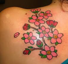 cherry blossom tattoo on side