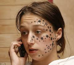 face tattoo girl
