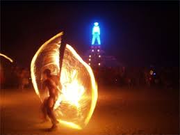 Fire spinner at The Man at