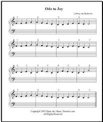 Free kids sheet music Ode to