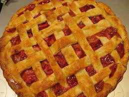 strawberry-rhubarb pies in