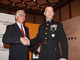 4A\u0026#39;s President-CEO O. Burtch Drake congratulates Lt. Colonel Mike Zeliff, director of marketing for the Marines Corps., co-winner of the Madison Avenue ... - adweek07_092707_09
