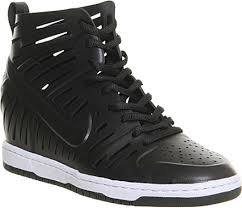 Nike Dunk Sky Hi High-Top Leather Trainers - For Women in Black ...