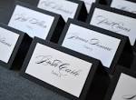 Black and White Double Layered Escort Cards by crescentmoonpaper