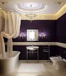 Bathroom: Lovely Chic Modern Bathroom For Small Spaces With Purple ...