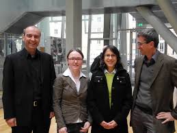 Dr. Martin Rothgangel (Uni Wien), Christiane Konnemann (Uni Münster), Elisabeth Oberleitner (Uni Wien), Prof. Dr. Marcus Hammann (Uni Münster) auf dem ...