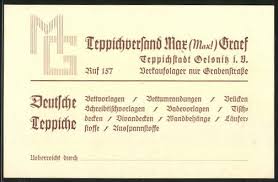 Vertreterkarte Oelsnitz, Teppichversand Max Graef, Deutsche ...