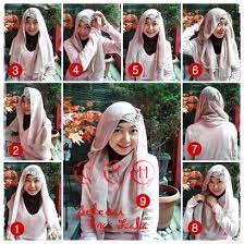 Cara memakai jilbab segitiga modern - Info Femina