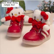 SHOG 0028 Sepatu Boot Anak Hello Kitty Lampu RED - Crocs Murah ...