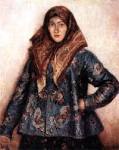 Portrait of L. T. Matorina. Cossack woman. - Vasily Surikov