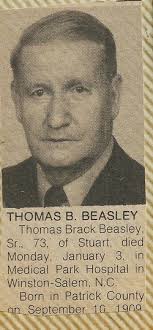 Thomas Brack \u0026quot;Tommy\u0026quot; Beasley, Sr (1909 - 1983) - Find A Grave Memorial - 82374843_136314262702