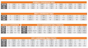 Shoe Size Conversion Chart | Payless Shoes Australia