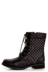 Promise Faith Black Studded Lace-Up Combat Boots - $49.00 - shPEfaithblack