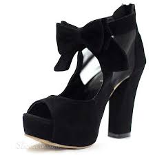 Sexy Black Platform Chunky Heel Peep-toe Women's Shoes - Shoespie.com