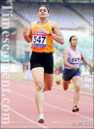 Golden Effort: Manjit Kaur of Punjab finishes first in the women 400m hurdles in the - Manjit-Kaur