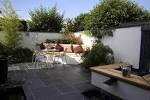 Backyard Outdoor Garden with Corner Seating Space complete with ...