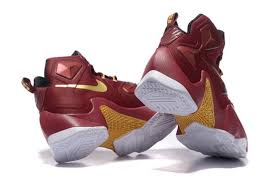 American Sale Nike Lebron 13 Wine Red Gold Basketball Shoes Low ...