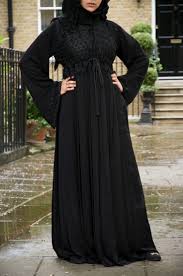 Winter Fashion of Hijab & Abaya's in Black Lace Style with Jersey ...