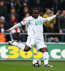 Jason Scotland of Swansea in aacion during the FA Cup sponsored by E.on Fifth Round match between Swansea City and Fulham at The Liberty Stadium on February ... - Swansea+City+v+Fulham+FA+Cup+5th+Round+0Vh2O5r5qvRl